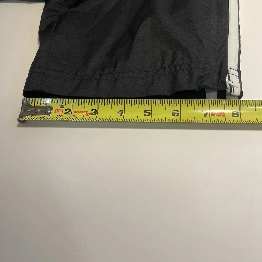 Adidas Men Track Pants Black XL Ankle Zip Lined Lightweight Logo Gym Striped